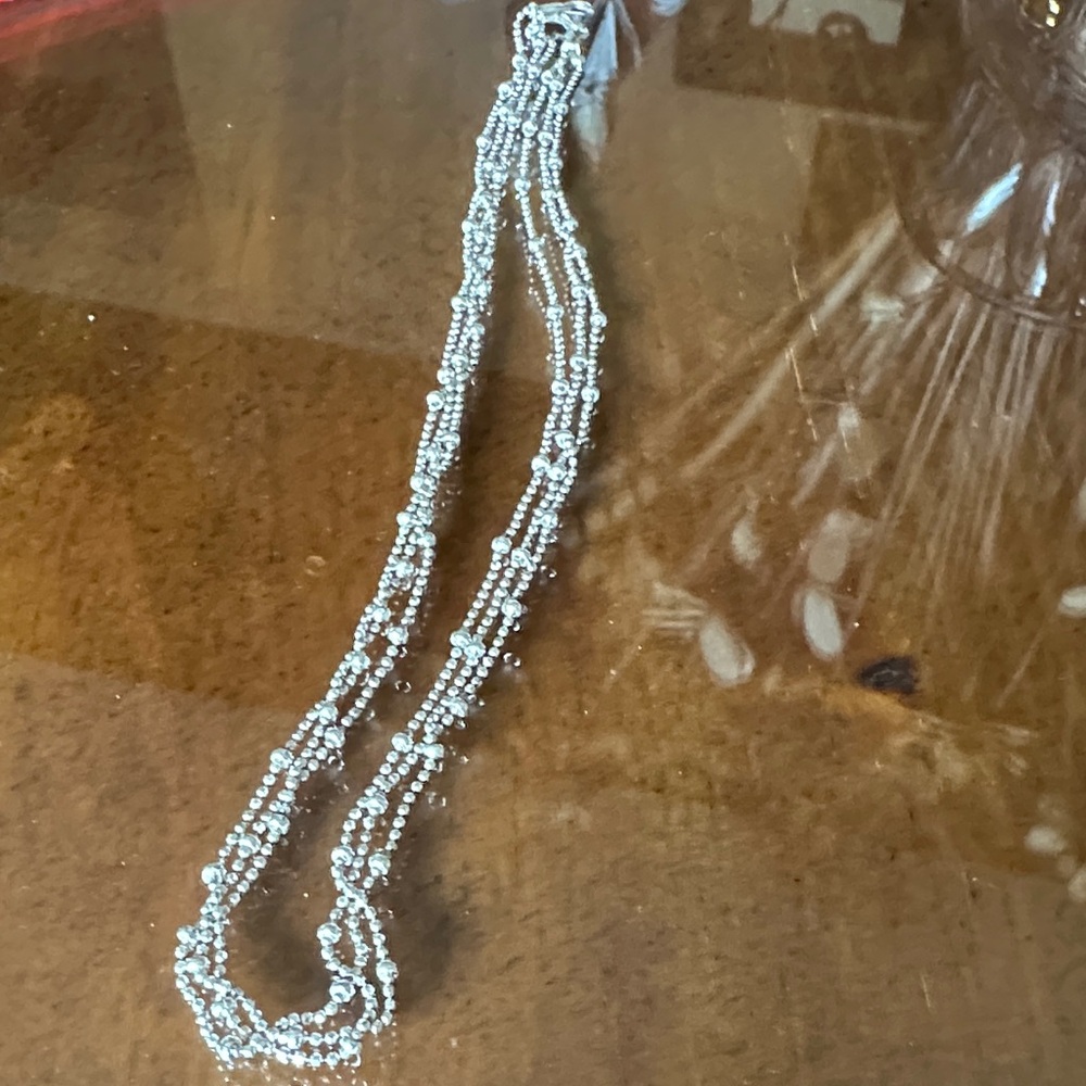Elegant Silver Beaded Necklace